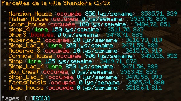 affichage liste parcelle via grimoire