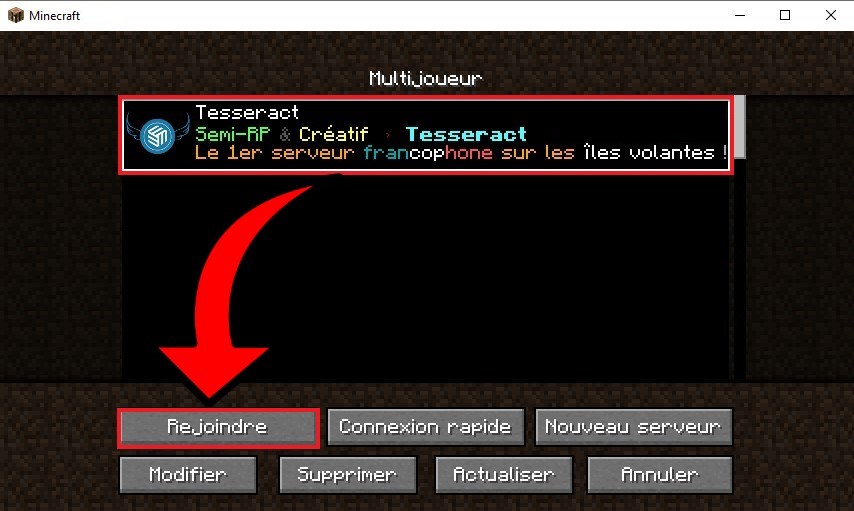 connexion serveur minecraft